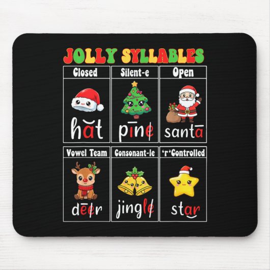 Christmas Jolly Syllables Teacher Students Funny S マウスパッド (正面)