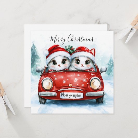 Christmas Journey with Furry Friends カード (正面/裏面インサイチュ)