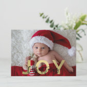 CHRISTMAS JOYゴールドフォイル&ブラックフォトモダンー シーズンカード (スタンド正面)