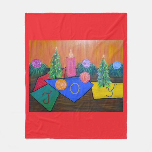 Christmas Joy フリースブランケット (正面)