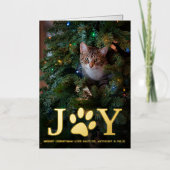 Christmas Joy | ペット写真入りリアルデザイン 箔シーズンカード (正面)
