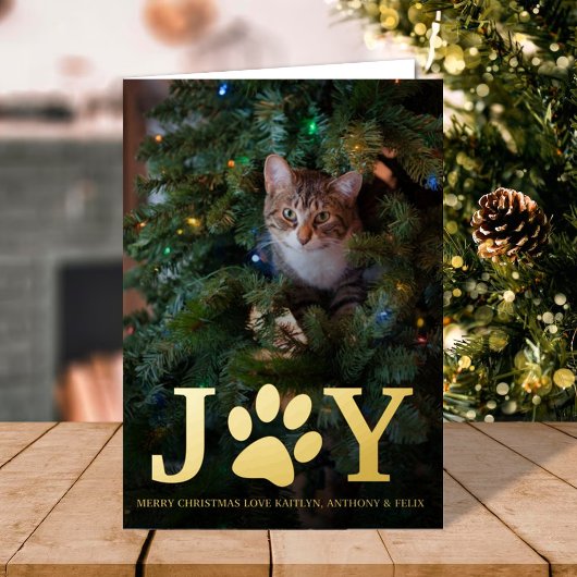 Christmas Joy | ペット写真入りリアルデザイン 箔シーズンカード