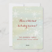 Christmas JOY Custom 4 Photos Cardinal in Wreath  シーズンカード (裏面)