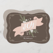 Christmas Joy Holiday Banner Greeting シーズンカード (正面/裏面)