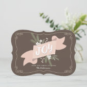 Christmas Joy Holiday Banner Greeting シーズンカード (スタンド正面)