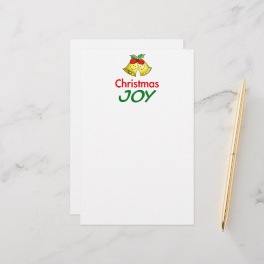 Christmas joy (holly bells) 便箋 (正面/裏面インサイチュ)