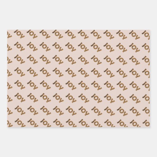 Christmas Joy Leopard Pattern ラッピングペーパーシート (正面)