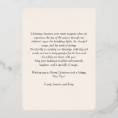 Christmas Joy Peace Keepsake Photo Rose Gold 箔シーズンカード (裏面)