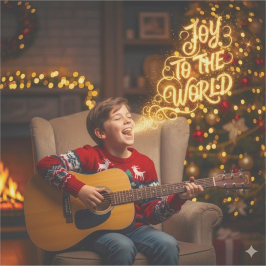 CHRISTMAS JOY THEME SINGING KIDS シール (正面)