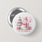 Christmas Joy to the World Button 缶バッジ (正面&裏面)