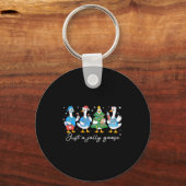 Christmas Just A Jolly Goose Nurse Cute Medical St キーホルダー (正面)