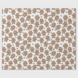 Christmas Kawaii Gingerbread Men Wrapping Paper ラッピングペーパー