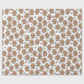 Christmas Kawaii Gingerbread Men Wrapping Paper ラッピングペーパー