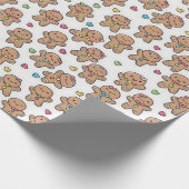 Christmas Kawaii Gingerbread Men Wrapping Paper ラッピングペーパー (角)