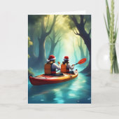 Christmas Kayak Adventure – Holiday Greeting Card カード (正面)