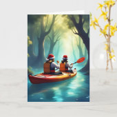 Christmas Kayak Adventure – Holiday Greeting Card カード (黄色い花)