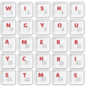 Christmas Keyboard Keys Alphabets Advent Calendar シール (正面)