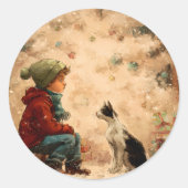 Christmas Kids & Baby Stickers – Cute, Festive & F ラウンドシール (正面)