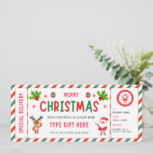 Christmas Kids Coupon Certificate Rudolph Santa 招待状 (スタンド正面)