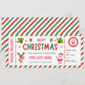 Christmas Kids Coupon Certificate Rudolph Santa 招待状 (正面/裏面)