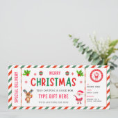 Christmas Kids Coupon Certificate Rudolph Santa 招待状 (スタンド正面)