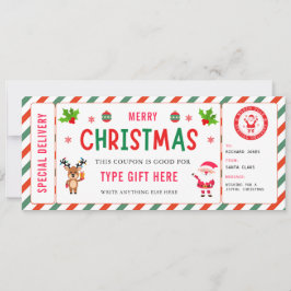 Christmas Kids Coupon Certificate Rudolph Santa 招待状
