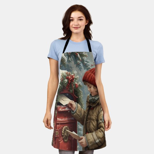 Christmas kitchen cozy festive cooking wear エプロン (着用した状態)