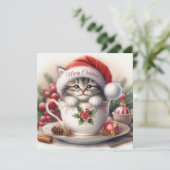 Christmas Kitten in a Teacup シーズンカード (スタンド正面)