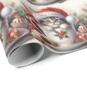 Christmas Kitten in a Teacup ラッピングペーパー (ロールコーナー)
