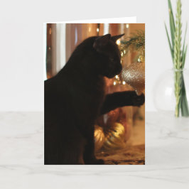 Christmas Kitten Notes、Black Cat/金ゴールドオーナメント シーズンカード