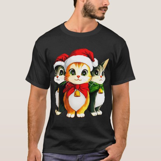 Christmas kitten T-Shirt Tシャツ (正面)