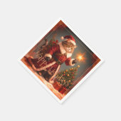 Christmas Kitty Cat Designer スタンダードカクテルナプキン (角)