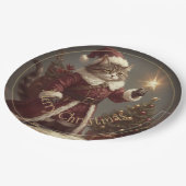 Christmas Kitty Cat Holiday Designed ペーパープレート (アングル)