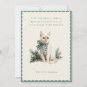 Christmas Kitty Cat with Pine Flat Holiday Card シーズンカード (正面)