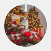 Christmas Kitty Glass Ornament ガラスオーナメント (裏面)