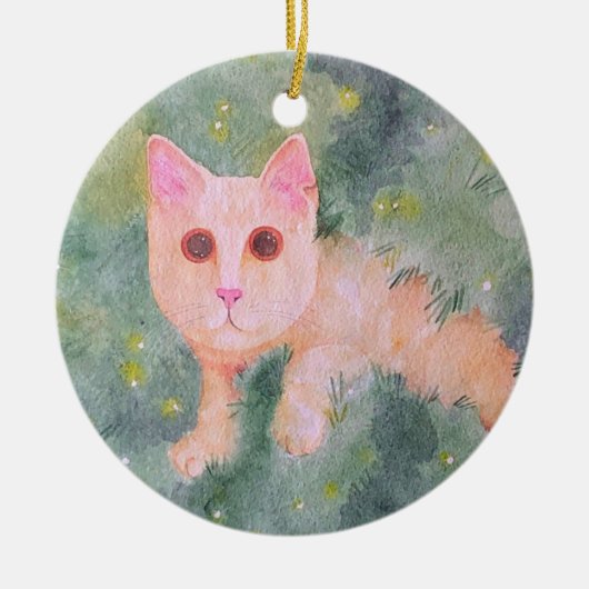 Christmas Kitty Ornament セラミックオーナメント (正面)