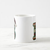 Christmas Knit Sweater Letter B Santa Hat コーヒーマグカップ (中央)