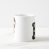 Christmas Knit Sweater Letter F Santa Hat コーヒーマグカップ (中央)