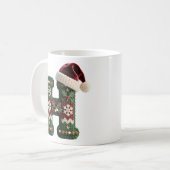 Christmas Knit Sweater Letter H Santa Hat コーヒーマグカップ (正面左)