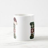 Christmas Knit Sweater Letter N Santa Hat コーヒーマグカップ (中央)