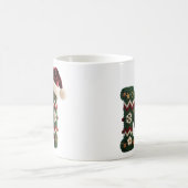 Christmas Knit Sweater Letter N Santa Hat コーヒーマグカップ (中央)