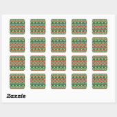Christmas Knitting Pattern スクエアシール (シート)