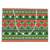 Christmas Knitting Pattern ラージペーパーバッグ (裏面)