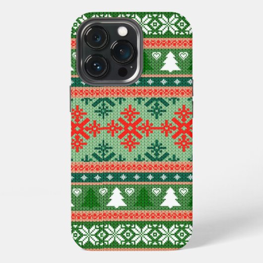 Christmas Knitting Pattern iPhoneケース (裏面)