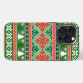 Christmas Knitting Pattern iPhoneケース (裏面横)