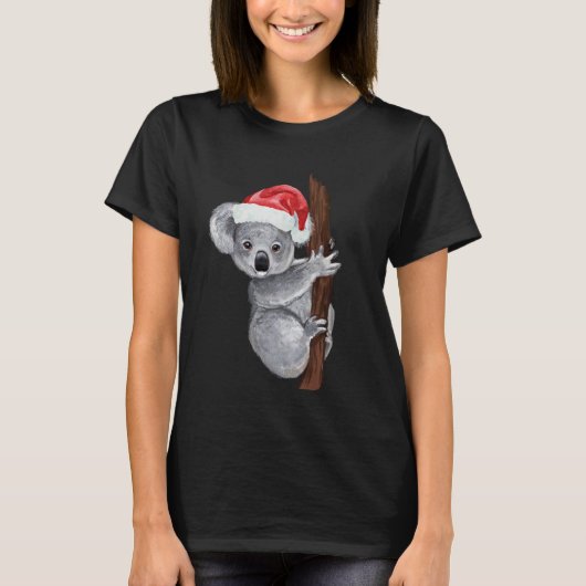 Christmas Koala in Santa hats Cute Koala for Girls Tシャツ (正面)