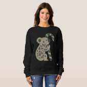 Christmas Koala with Candy Cane Sweatshirt スウェットシャツ (正面フル)