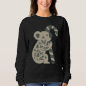 Christmas Koala with Candy Cane Sweatshirt スウェットシャツ (正面)