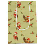 Christmas Kookaburra Watercolour Gift Bag ミディアムペーパーバッグ (裏面)