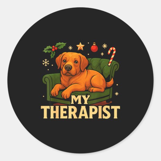 Christmas Lab Dog Clothes For Humans, My Therast L ラウンドシール (正面)